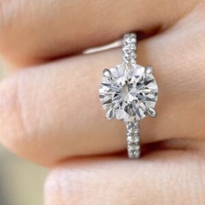 Size 6 (5)  carat sterling silver moissanite ring  lwith certificate of authent…